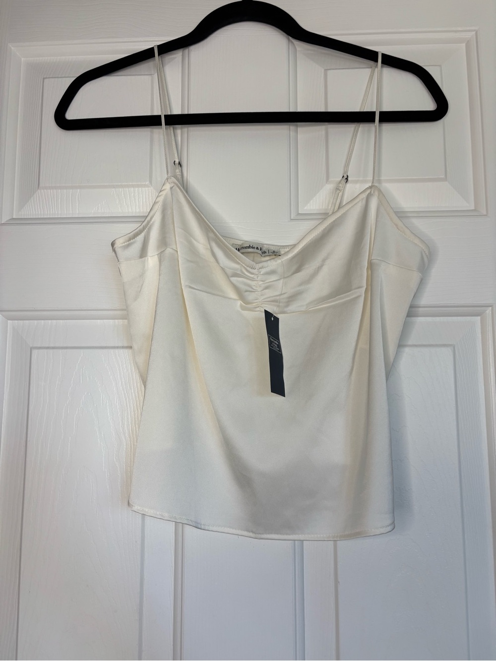 Abercrombie & Fitch Cream Satin Spaghetti Strap Cami